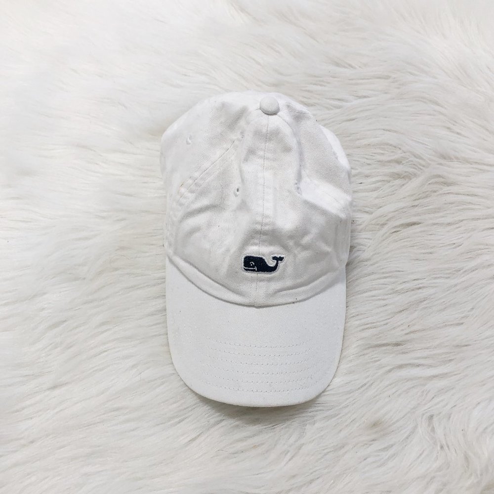 VINEYARD VINES White Blue Whale Adjustable Hat